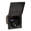 Aquafax Flush Mounted Mains Inlet Socket in Black