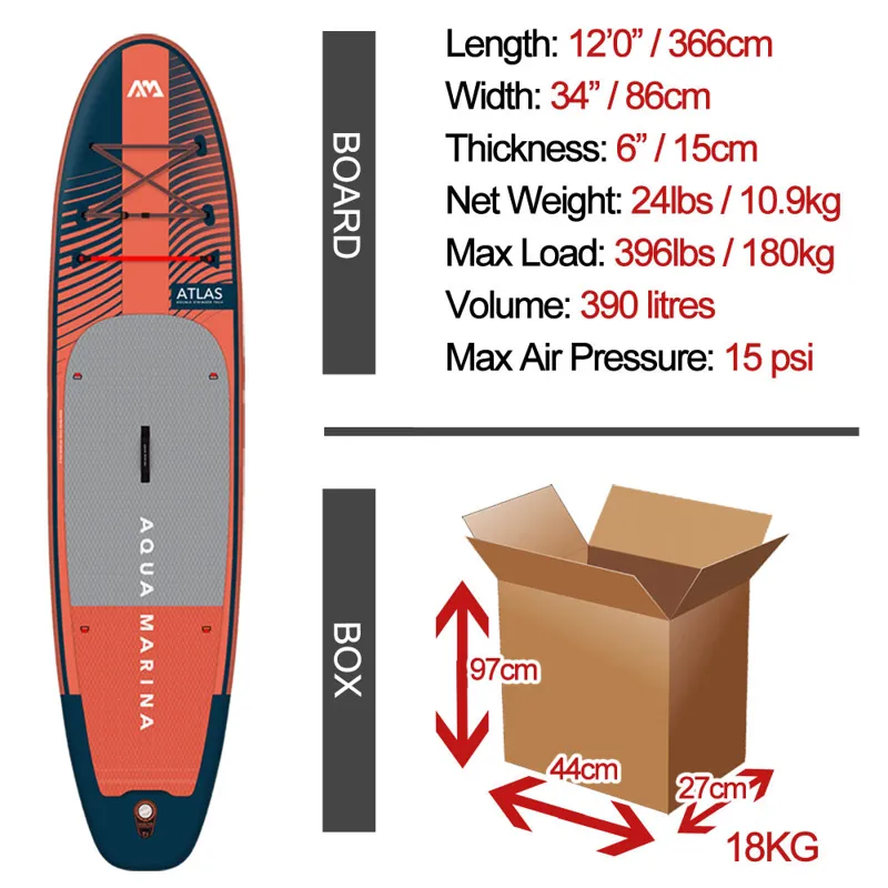 Aqua Marina Atlas Advanced Stinger-Tech All Round SUP 12'0 -5