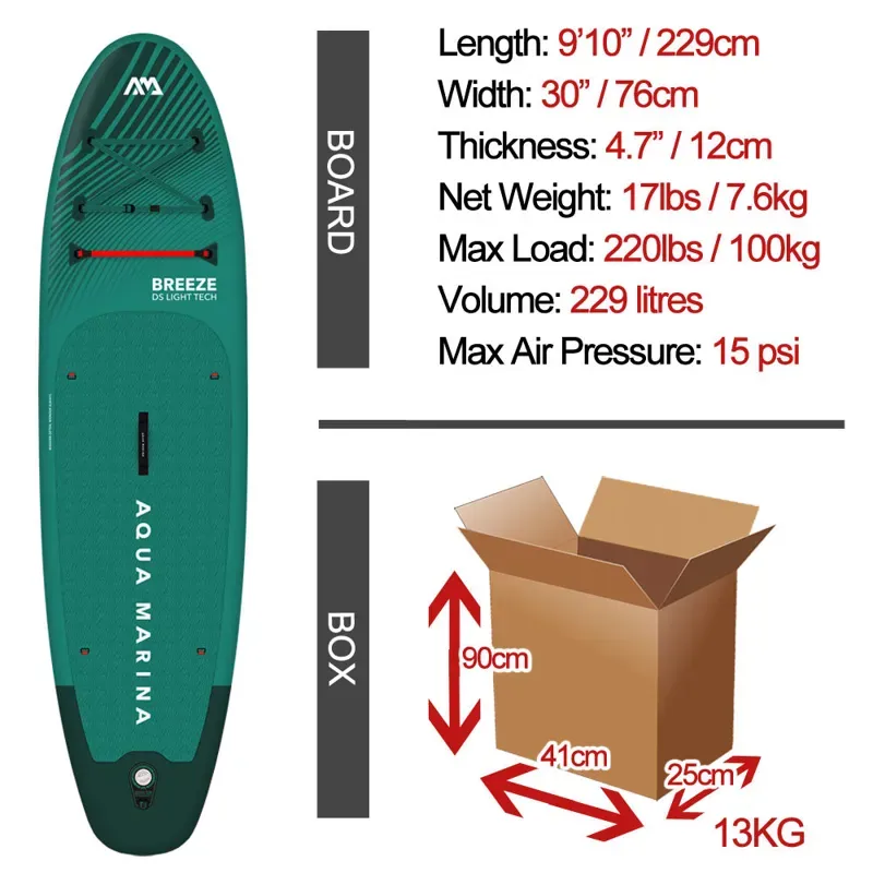 Aqua Marina Breeze All Around iSUP 9'10 Stand Up Paddle Board Package-6