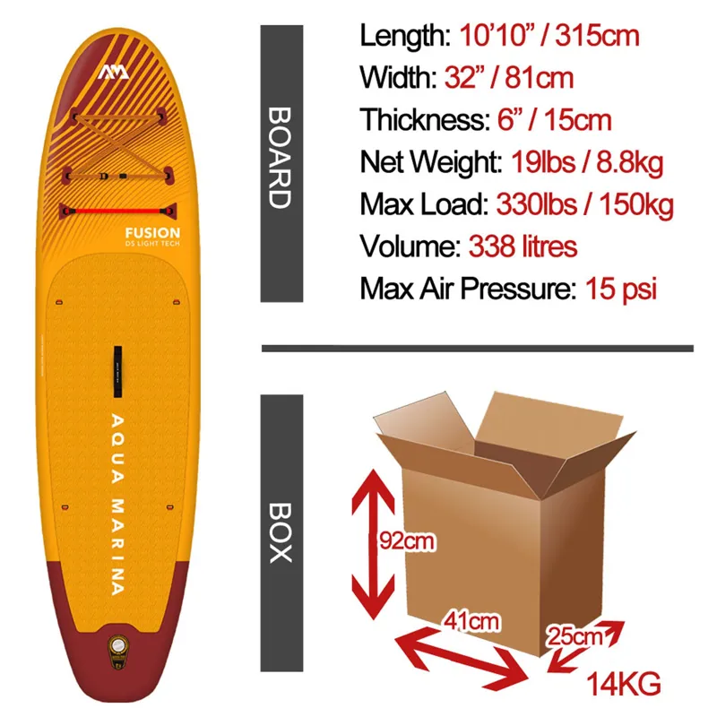 Aqua Marina Fusion All Around Stand Up Paddle Board 10'10 in Orange-2