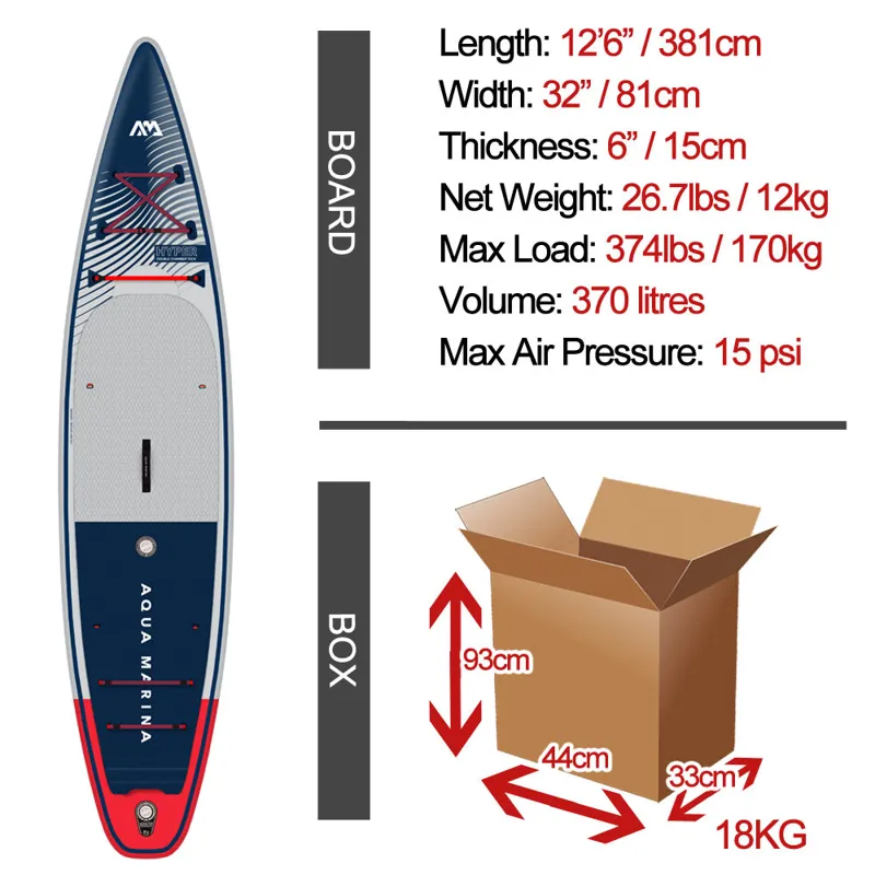 Aqua Marina Hyper Touring iSUP 12'6 in Blue-1