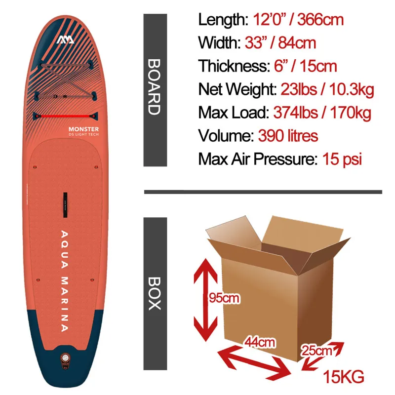 Aqua Marina Monster All Around iSUP 12'0 in Orange-6