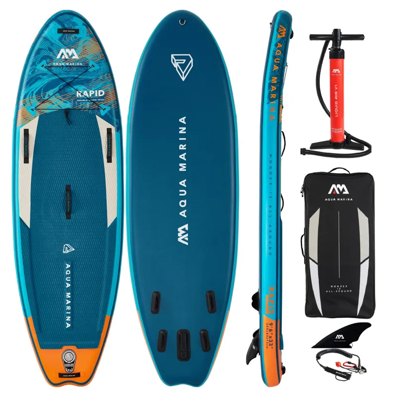 Aqua Marina Rapid White Water iSUP 9'6 Stand Up Paddle Board Package