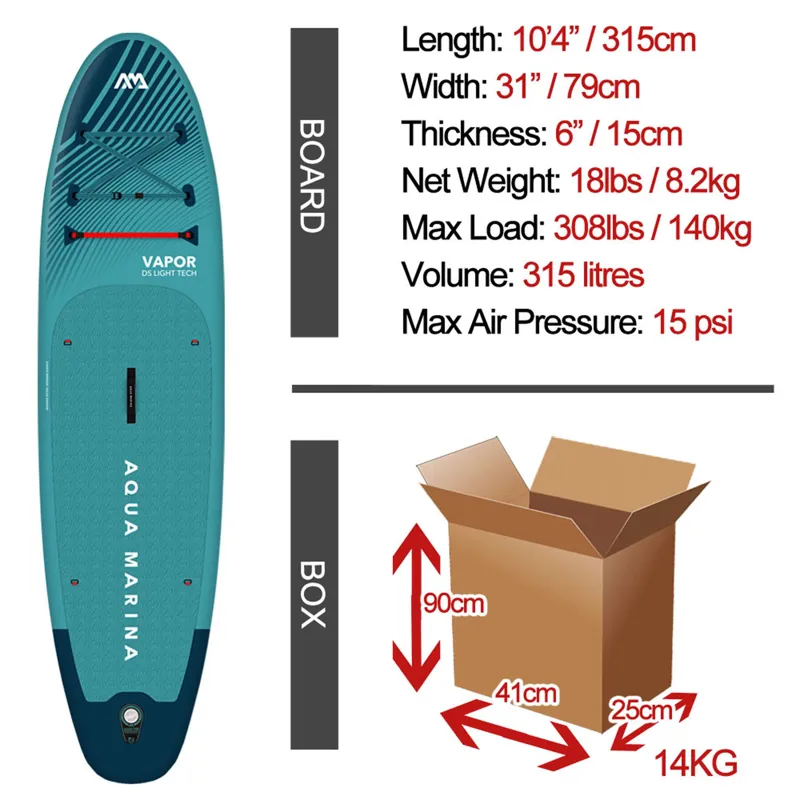 Aqua Marina Vapor All Around SUP Package 10'4 in Blue-2