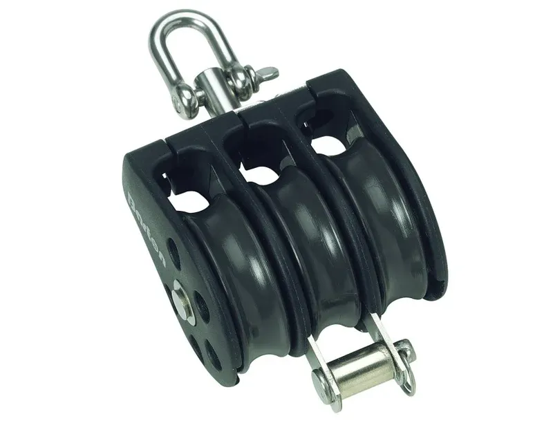 Barton Size 1 30mm Plain Bearing Pulley Block Triple Swivel and Becket