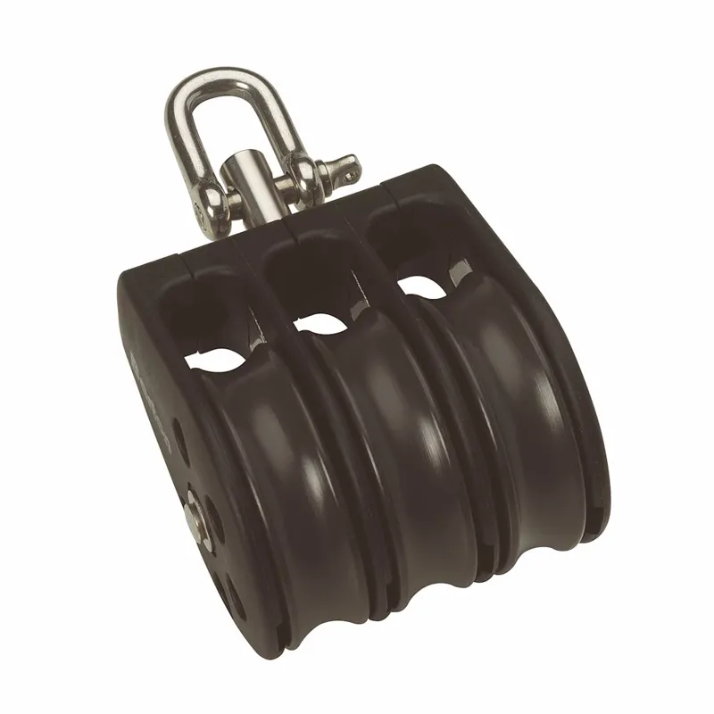 Barton Size 1 30mm Plain Bearing Pulley Block Triple With Swivel