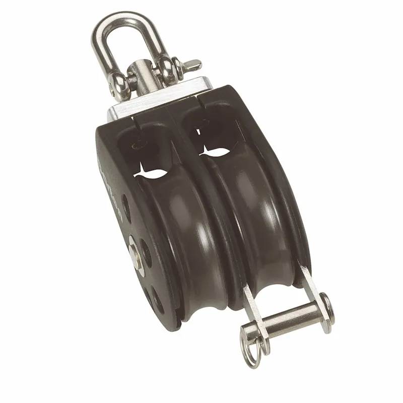 Barton Size 2 35mm Plain Bearing Pulley Block Double With Swivel