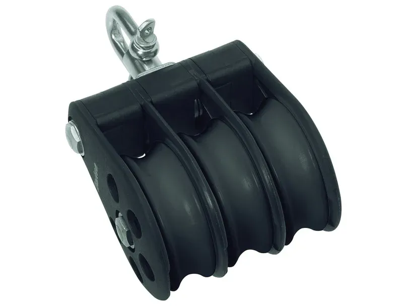 Barton Size 3 45mm Plain Bearing Pulley Block Triple Block With Swivel