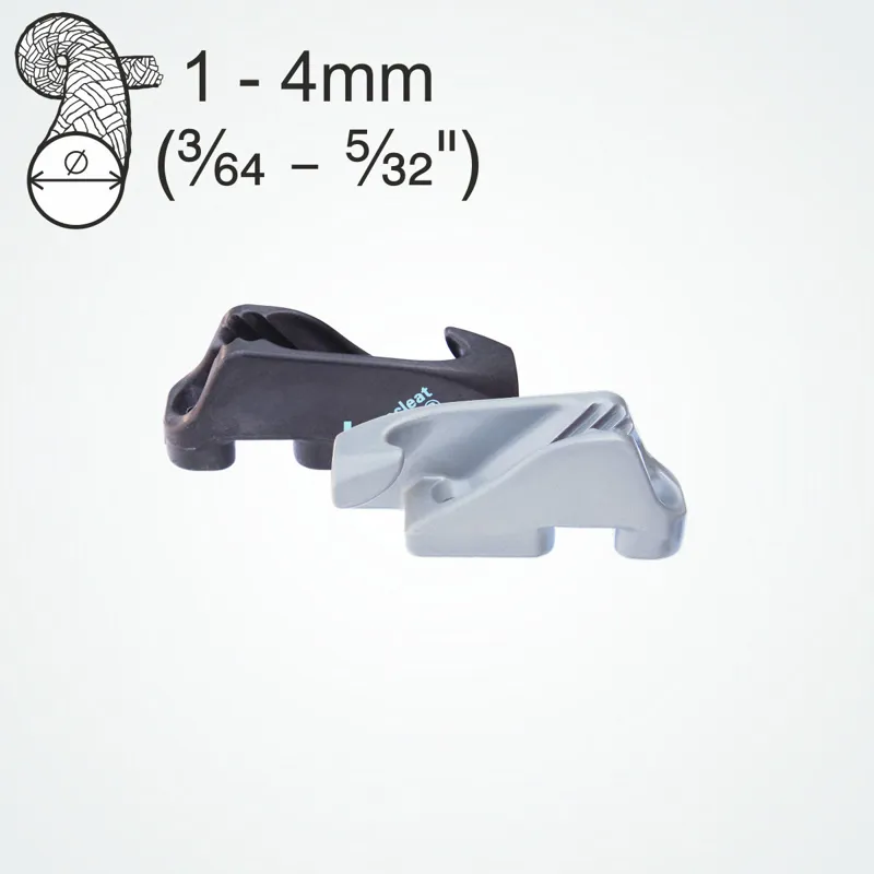 Clamcleat Side Entry Racing Micros Port Cleat Hard Anodised Black