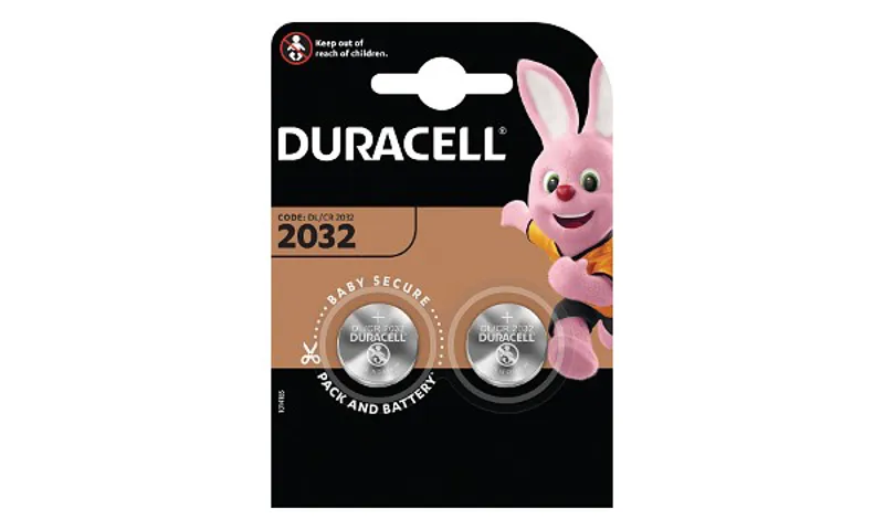Duracell DL2032 Lithium 3V Coin Cell Battery 2 Pack