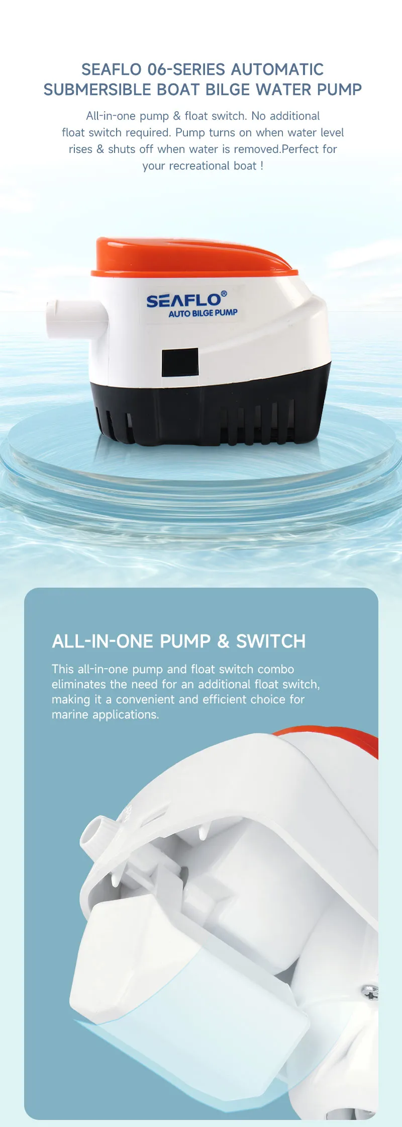 Seaflo 06 Series 600GPH Automatic Bilge Pump 12V-4