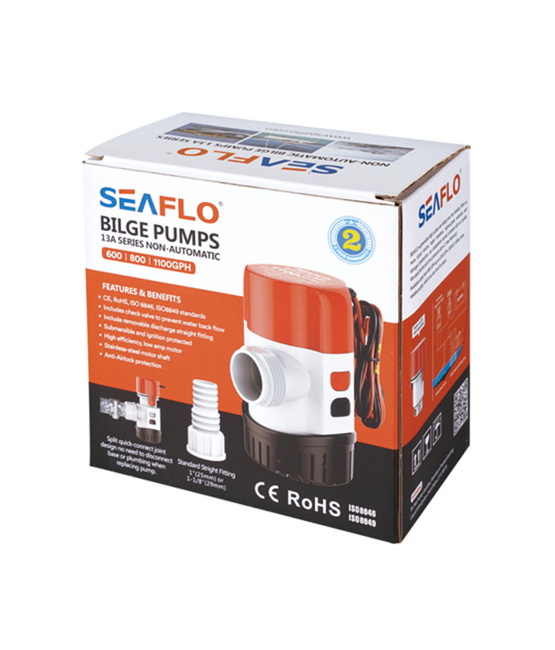 Seaflo 13A Series 1100GPH Non-Automatic Bilge Pump 12V-9