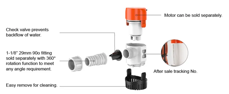 Seaflo 13B Series 12V 1100GPH Electronic Sensing Automatic Bilge Pump-2