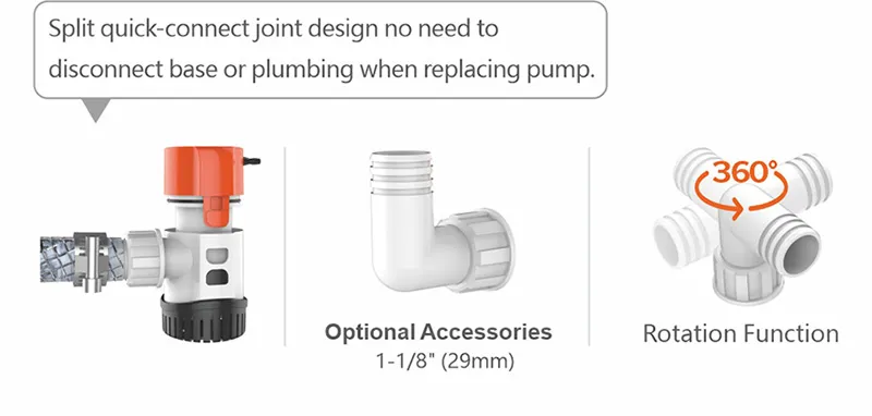 Seaflo 13B Series 12V 1100GPH Electronic Sensing Automatic Bilge Pump-3