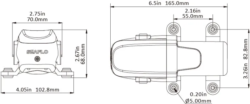 Seaflo 23A Series 12V 2.6 LPM 0.7 GPM 70 PSI 4.8 BAR Pressure Pump-4