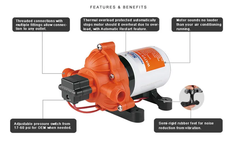 Seaflo 33 Series 12V 2.8 GPM 45 PSI Pressure Pump-4