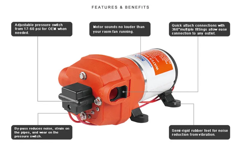 Seaflo 41 Series 12V 2.7 GPM 17 PSI Pressure Pump-3