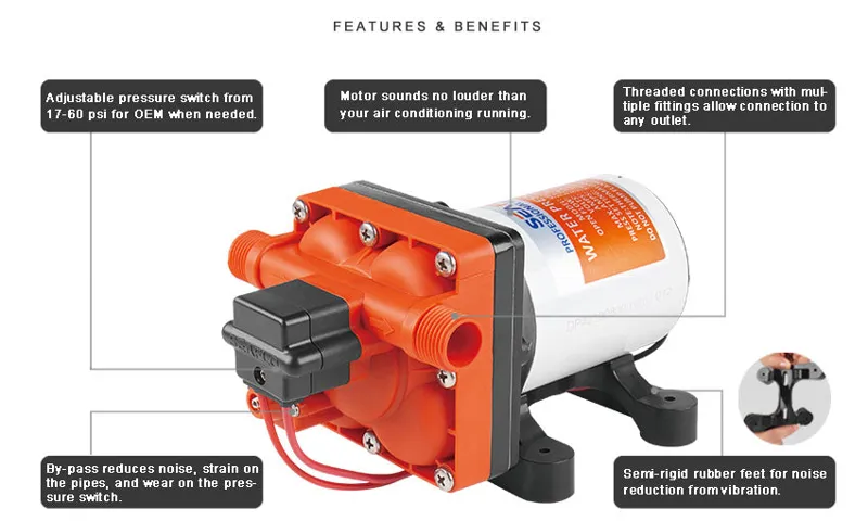 Seaflo 42 Series 12V 3.0 GPM 55 PSI Pressure Pump-3
