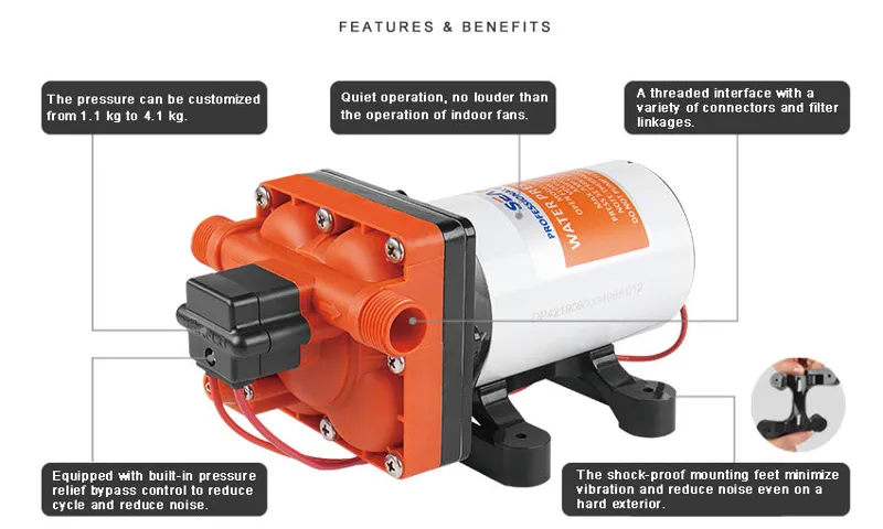 Seaflo 42 Series 12V 4.0 GPM 55 PSI Pressure Pump-4