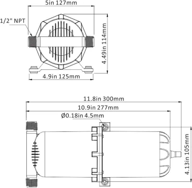 Seaflo Accumulator Tank 1L 10-125 PSI-1