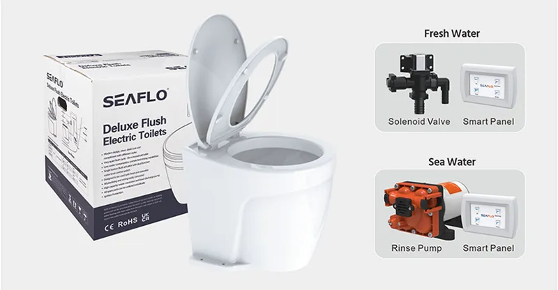 Seaflo Deluxe Flush 12V Electric Toilet-5