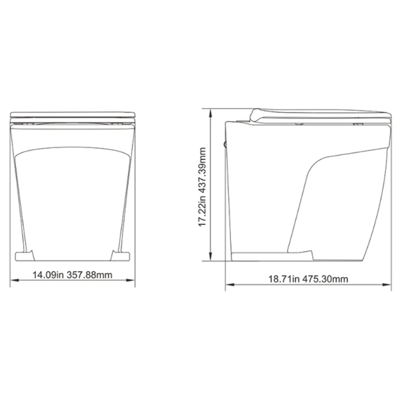 Seaflo Deluxe Flush Electric Toilet Fresh Water 12V-2