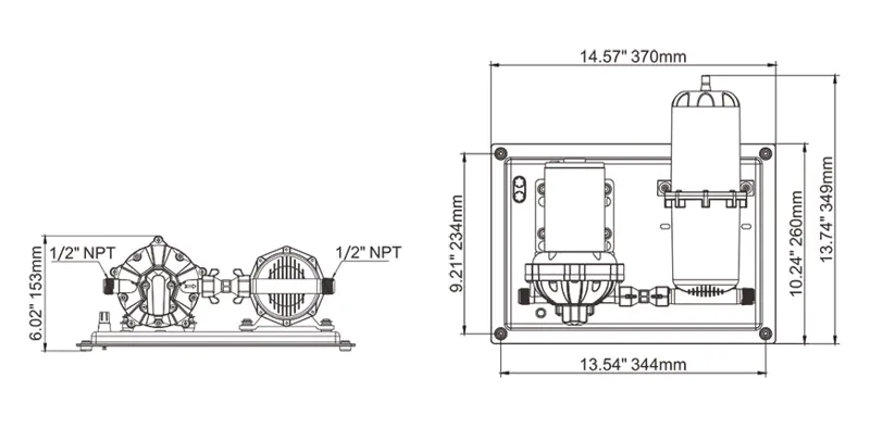 Seaflo 51 New Series Water Pressure System 12V 5.5GPM 60PSI 1L Tank-5