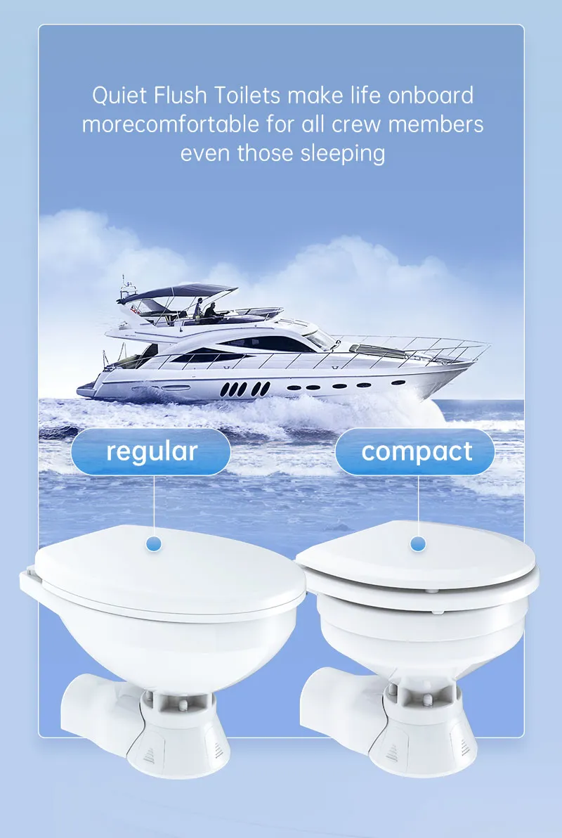 Seaflo Quiet Flush Freshwater Electric Toilet 12V Regular-11