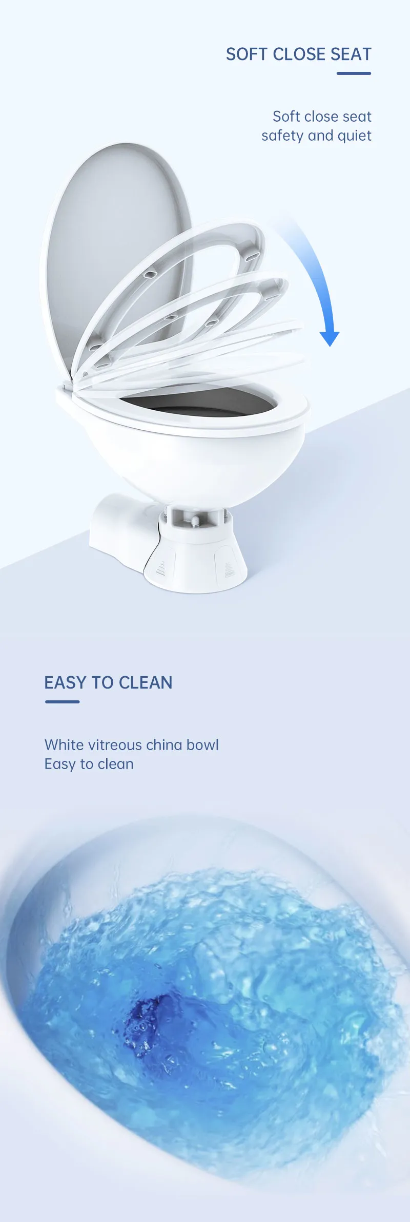 Seaflo Quiet Flush Freshwater Electric Toilet 12V Regular-4