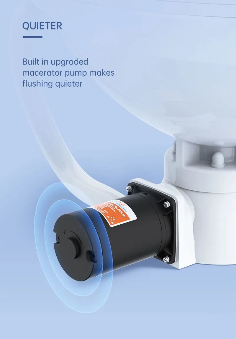 Seaflo Quiet Flush Freshwater Electric Toilet 12V Regular-5