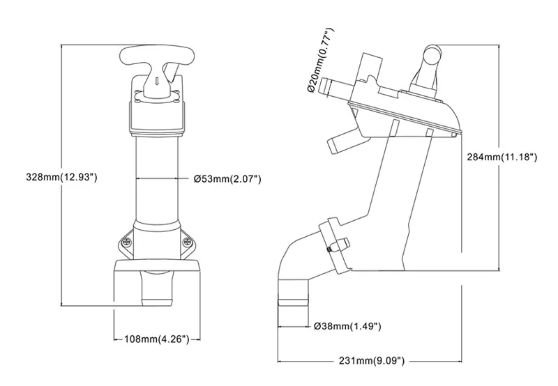 Seaflo SFMTM-01/SFMTM-01-R Hand Flush Pump for Manually Marine Toilet-2