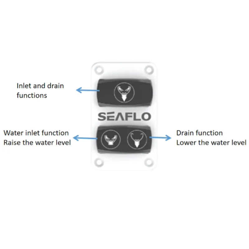 Seaflo Smart Quiet Flush Switch Panel 12V/24V in Black-1