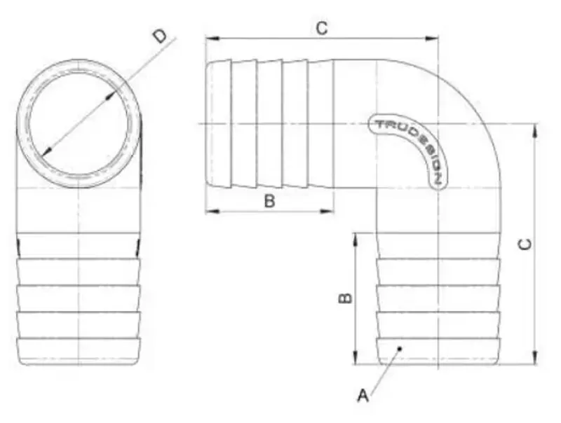 TruDesign 90 Degree Hose Connector 50mm-1