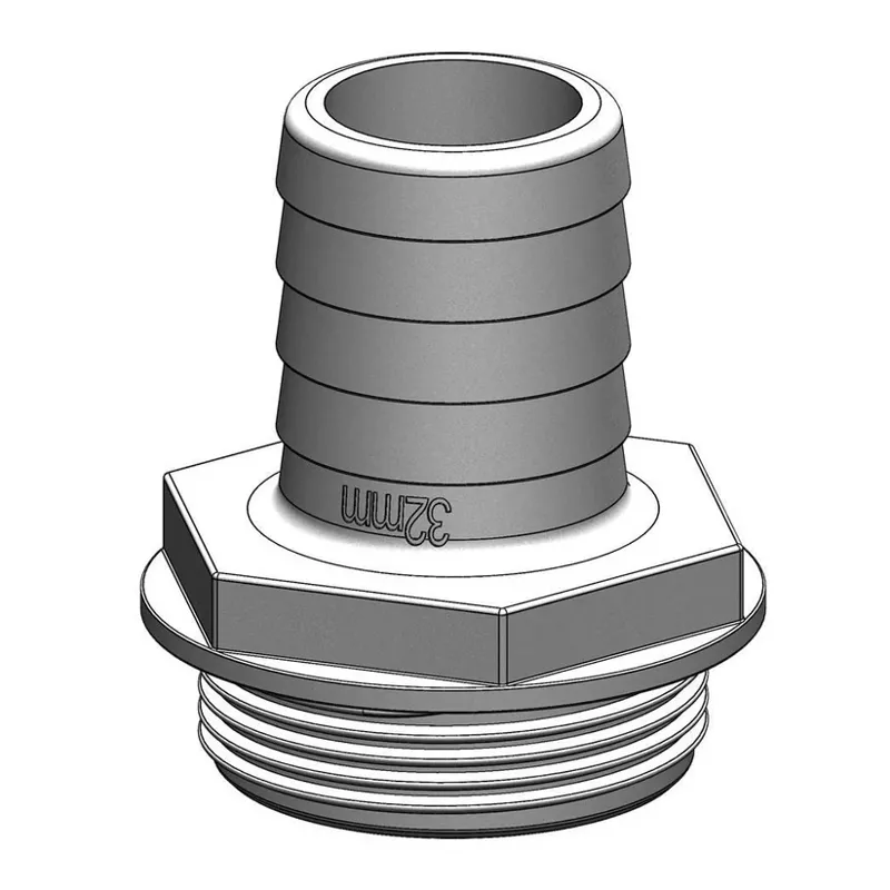 TruDesign Aquavalve Hose Tail 25mm 1 BSP in White
