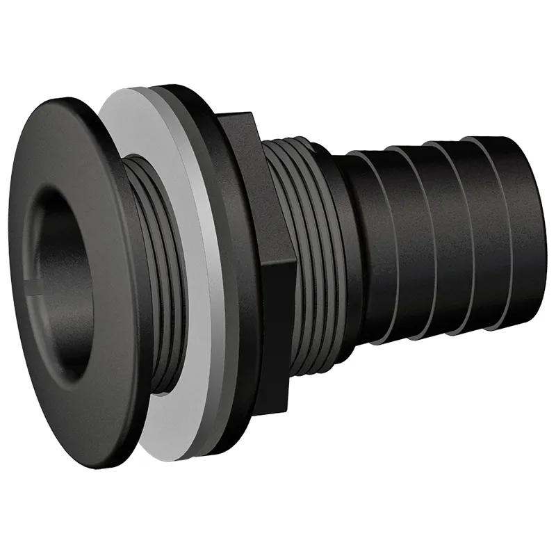 Trudesign Domed Skin Fittings with Hose Tail in Black