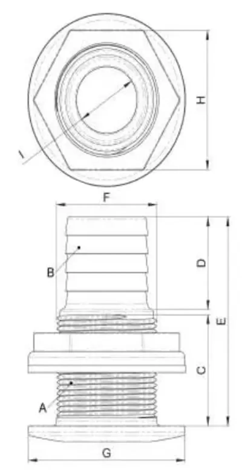 Trudesign Domed Skin Fittings with Hose Tail in Black-3